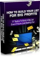 How To Build Your List For Big Profits