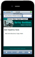 Harley Davidson Mobile Site Temp...